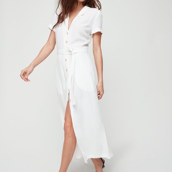 Aritzia Dresses & Skirts - Aritzia Wilfred Button-Front Shirt Midi Dress